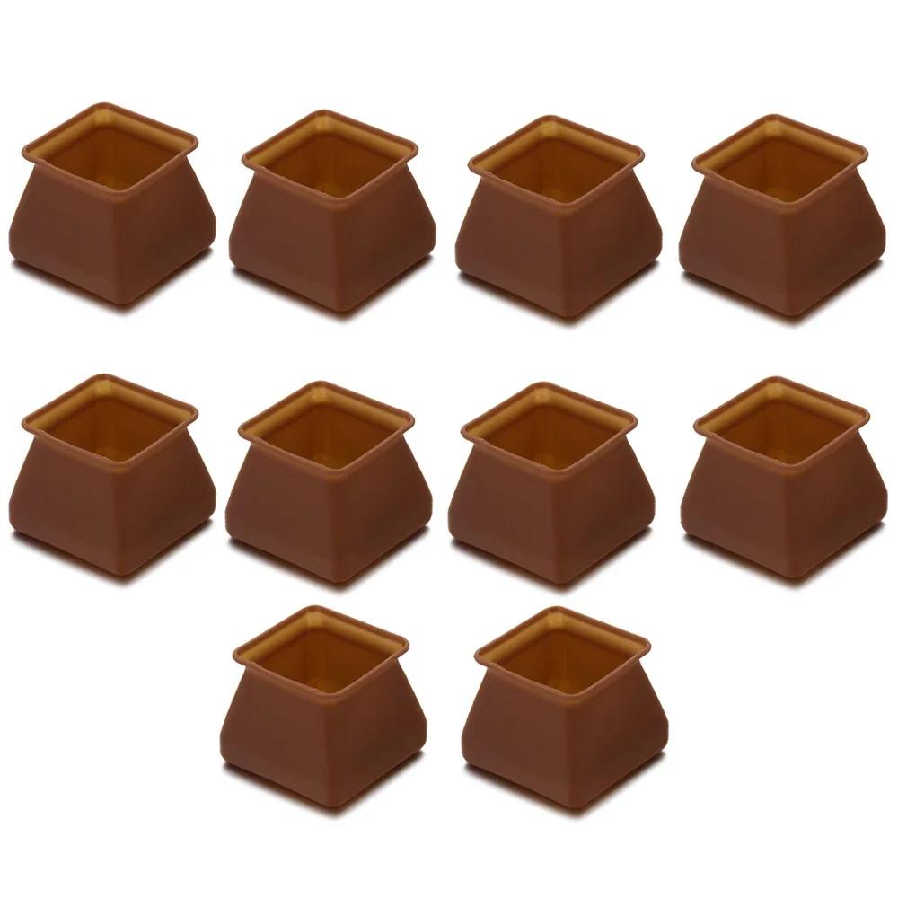 10Pcs Square/Round Silicone Chair Leg Caps Floor Protectors Feet Pads Mute Solid Table Leg Cover Anti-slip Pad 1.8/2.8/2.5cm