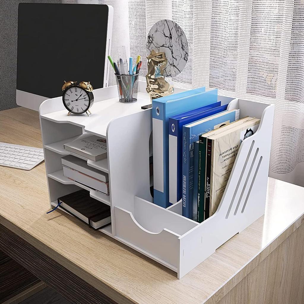PUNCIA Desktop Storage Rack, Document Case, Office Supplies, Desk Storage, Assembled Document Storage Box, A4 Tray, NewspaperMagazineFolderDocument
