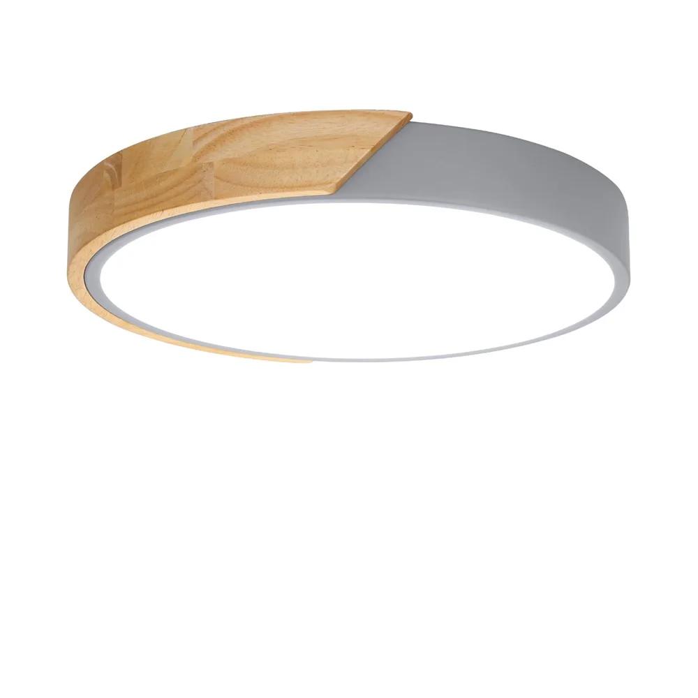 

Современные светодиодные потолочные светильники для гостиной, спальни, светодиодные потолочные светильники, круглые деревянные комнатные лампы, 3-цветное внутреннее освещение 3 color dimming серый