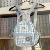 Schoolbag new Japanese ins high value fresh and sweet plaid lazy wind transparent pain bag girl mini backpack