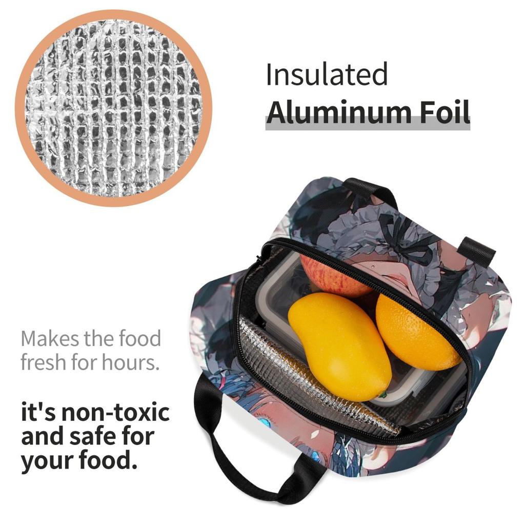 Sexy Cute Rem Anime Insulated Lunch Bag for Women Kids Portable Food Boxes Thermal Lunch Box Tote