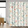 Rural Pastoral Small Flower Plant Shower Curtain, 12 Hooks, Fresh Design Bathroom Decor