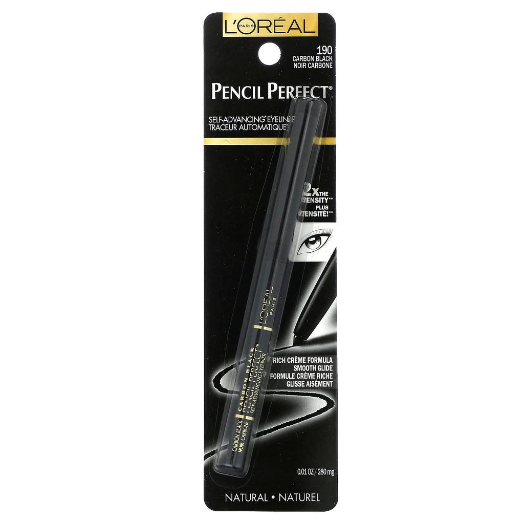 L'Oréal, Pencil Perfect, Self Advanced Eyeliner, 190 Carbon Black, 280Mg(0.01Oz)