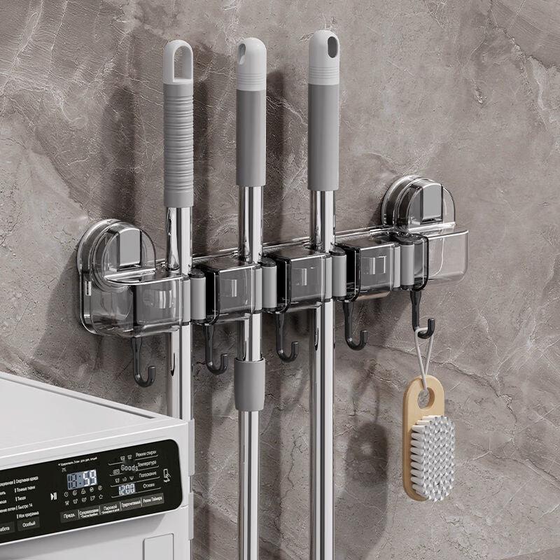 ZNMW Wall-Mounted Mop & Broom Holder Hooks (2-Pack)