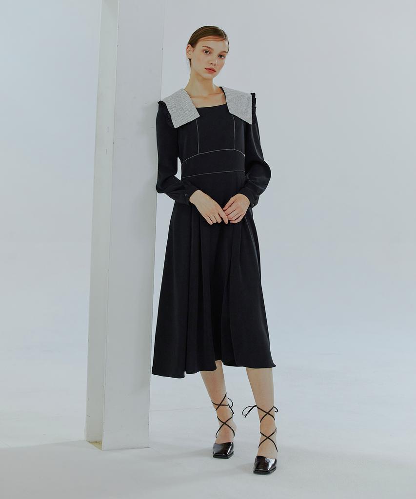 Etmont Detachable Sailor Collar Dress Black