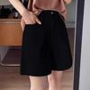 Women's Plus Size Apricot Denim Summer Shorts - Slimming Wide-Leg Capris for Pear-Shaped Bodies