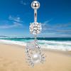 Surgical Steel Belly Button Ring 1Pcs Sparkling Cubic Zirconia Lovely Dangle for Women Girls Birthday Gift Body Piercing Jewelry