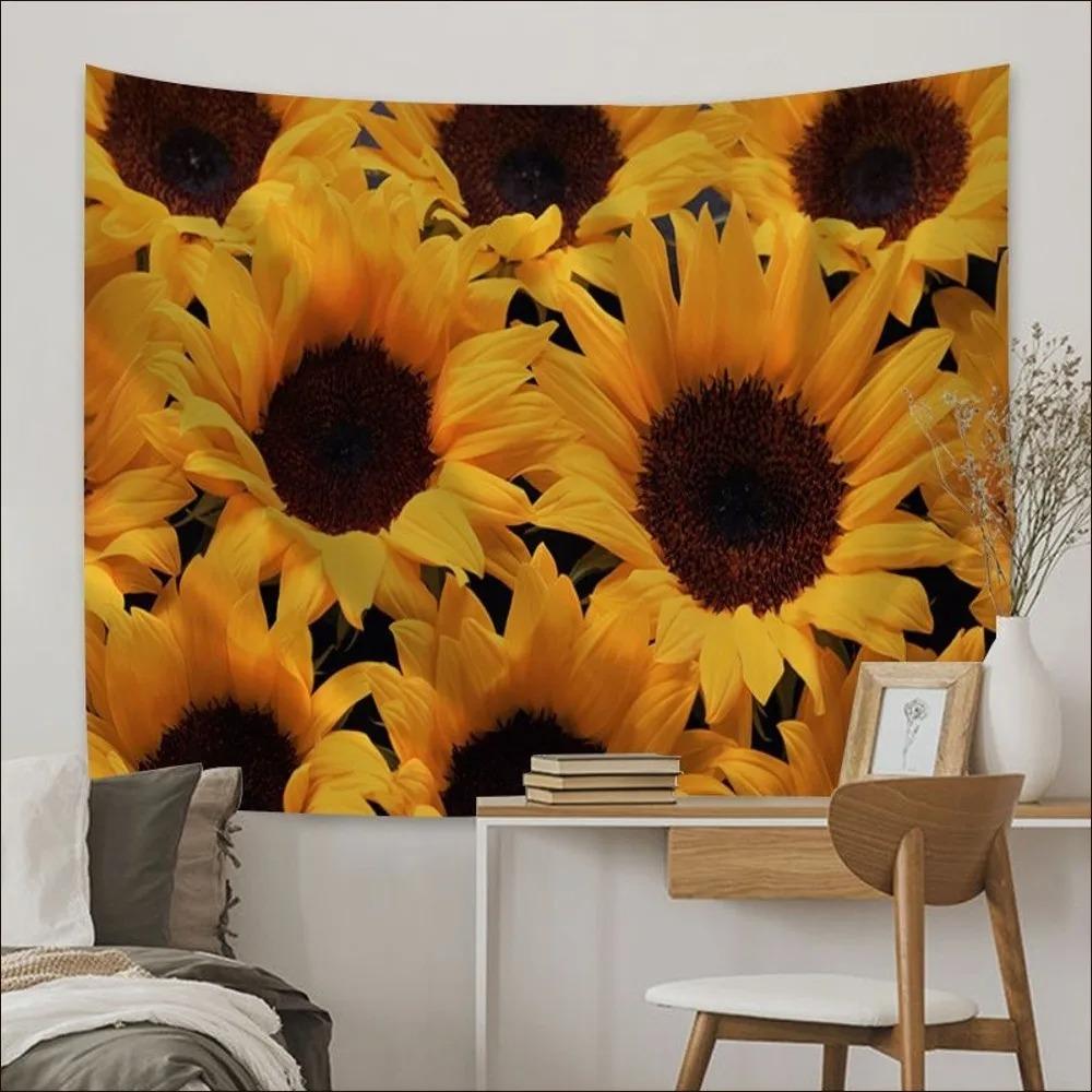 

Соняшникове поле фон тканина домашня стіна прикраса гобелен офіс вітальня гобелен 100x75cm