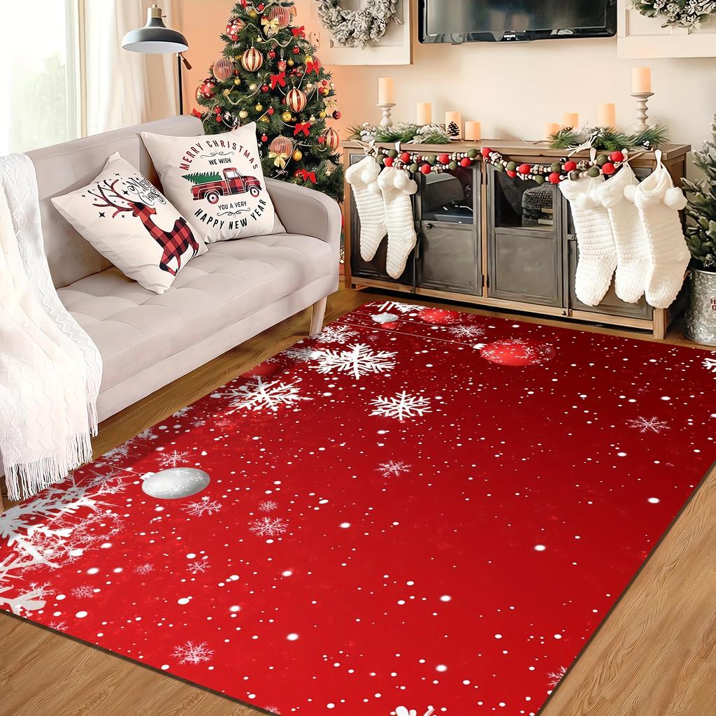 Christmas Atmosphere Home Decoration Carpets, Soft And Comfortable, Anti-Slip, Living Room Carpets, Bedroom Carpets