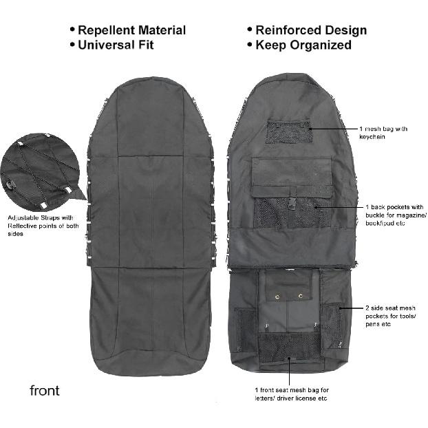 Car Seat Covers for Trucks Waterproof Driver Seats 1pcs Coveralls Truck Bucket Black Protection Seats Covers Fits Pickup/SUV/RV/Van