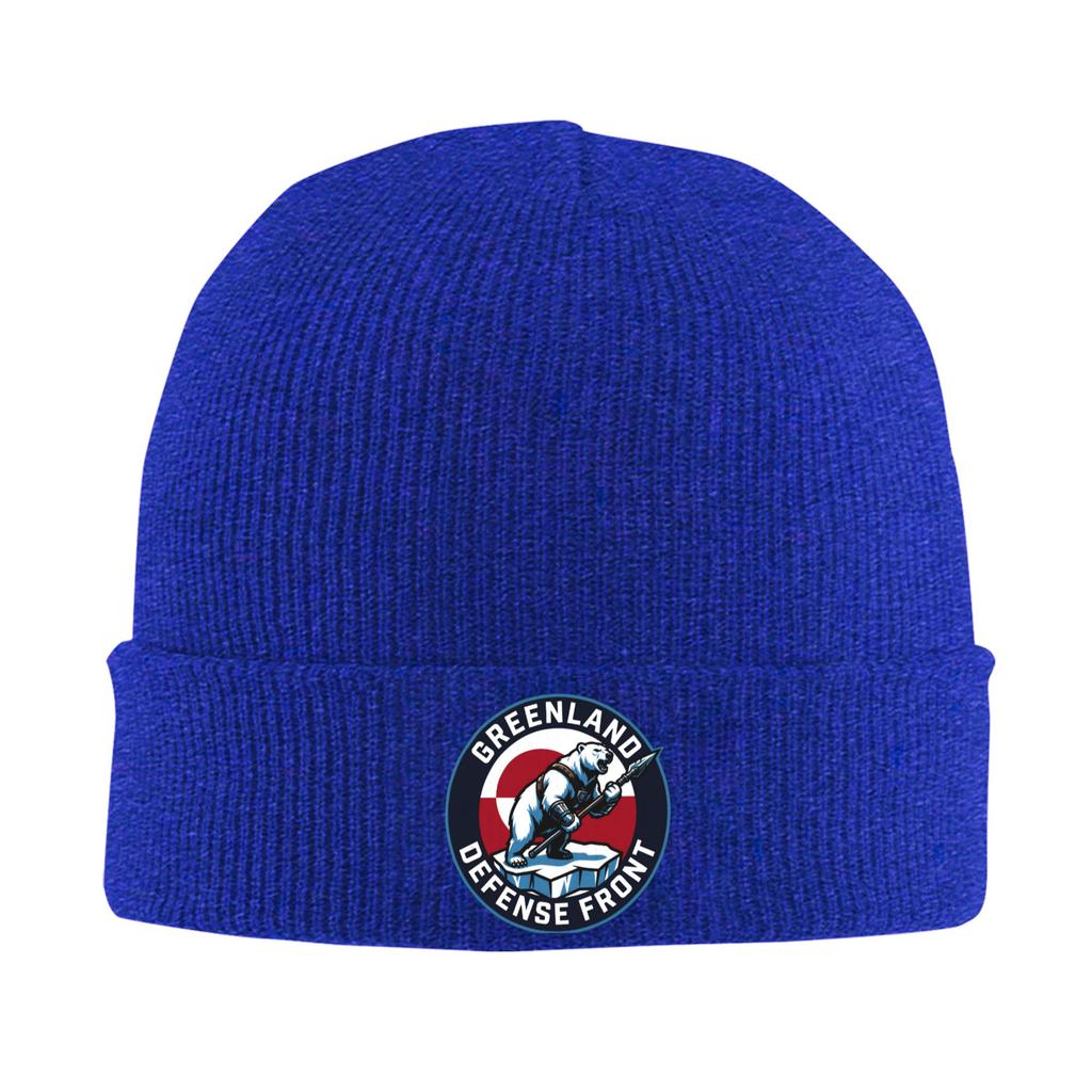 Men Women Unisex Greenland Defense Front Beanie Hats  Casual Knitting Hat Autumn Hippie Caps Custom Elastic Bonnet Hats