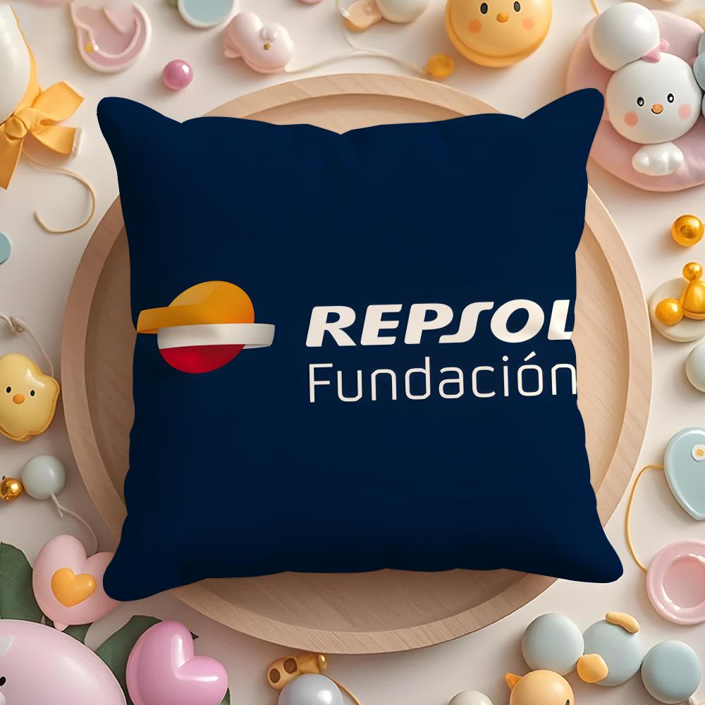 Pikpaka Cute Pink R-Repsol Petrleos Cushion Cover Plush Fabric Soft Double-Sided Printed Sofa Warm Winter Home Gift Pillow Cover