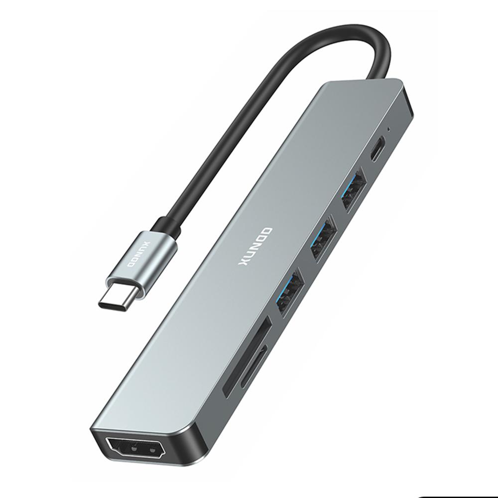 

XUNDD XDDC-072 Expansion Dock 7 in 1 Type-C Hub USB-C to PD / USB 3.0 / USB 2.0 / HD / SD / TF Card Reader