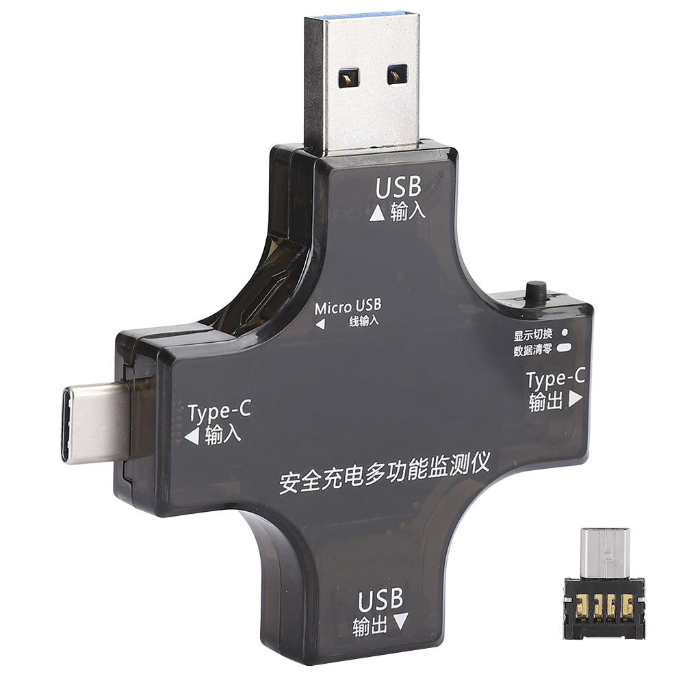 

USB Вимірювач Потужності Тестер Зарядного Пристрою Мультиметр Вимірювач Струму Вольтметр DC Type C HD IPS Кольоровий Екран
