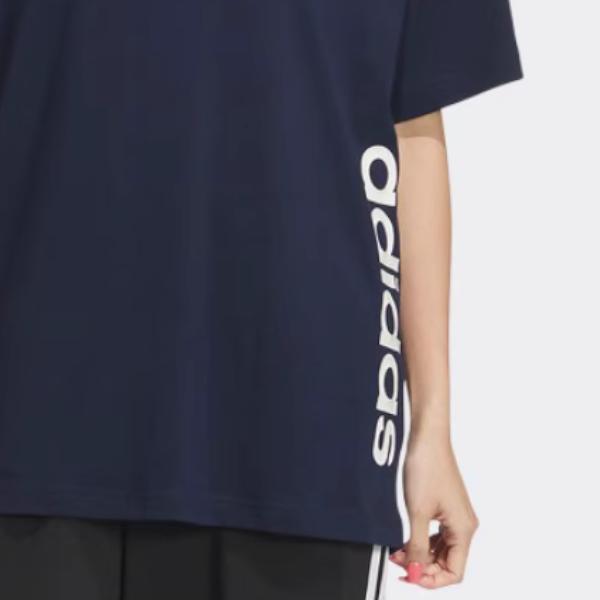 Adidas Sport Lifestyle Serie Lockere Passform Rundhalsausschnitt Kurzarm T-Shirt Unisex Oberteile Marineblau JD0345