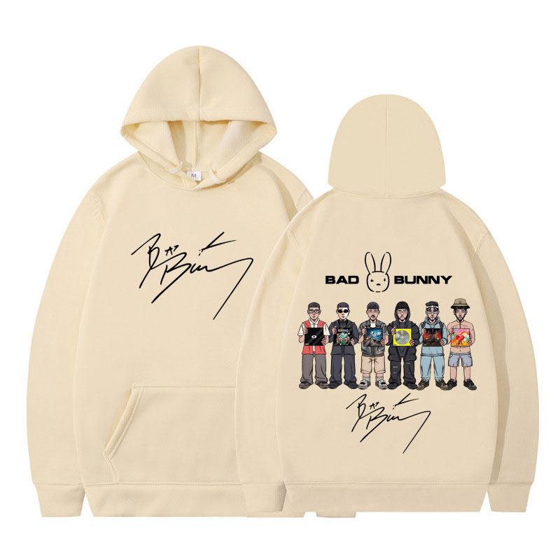 

Rapper Bad Bunny Music Album Cover DTMF Graphic Hoodie Men Women Hip Hop Oversized Sweatshirt Comfort Pullover Autumn and Winter XL