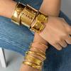 Stainless Steel Exaggerated Gold Bracelet, High-end Open-ended Bracelet, Titanium Steel Jewelry Accessory