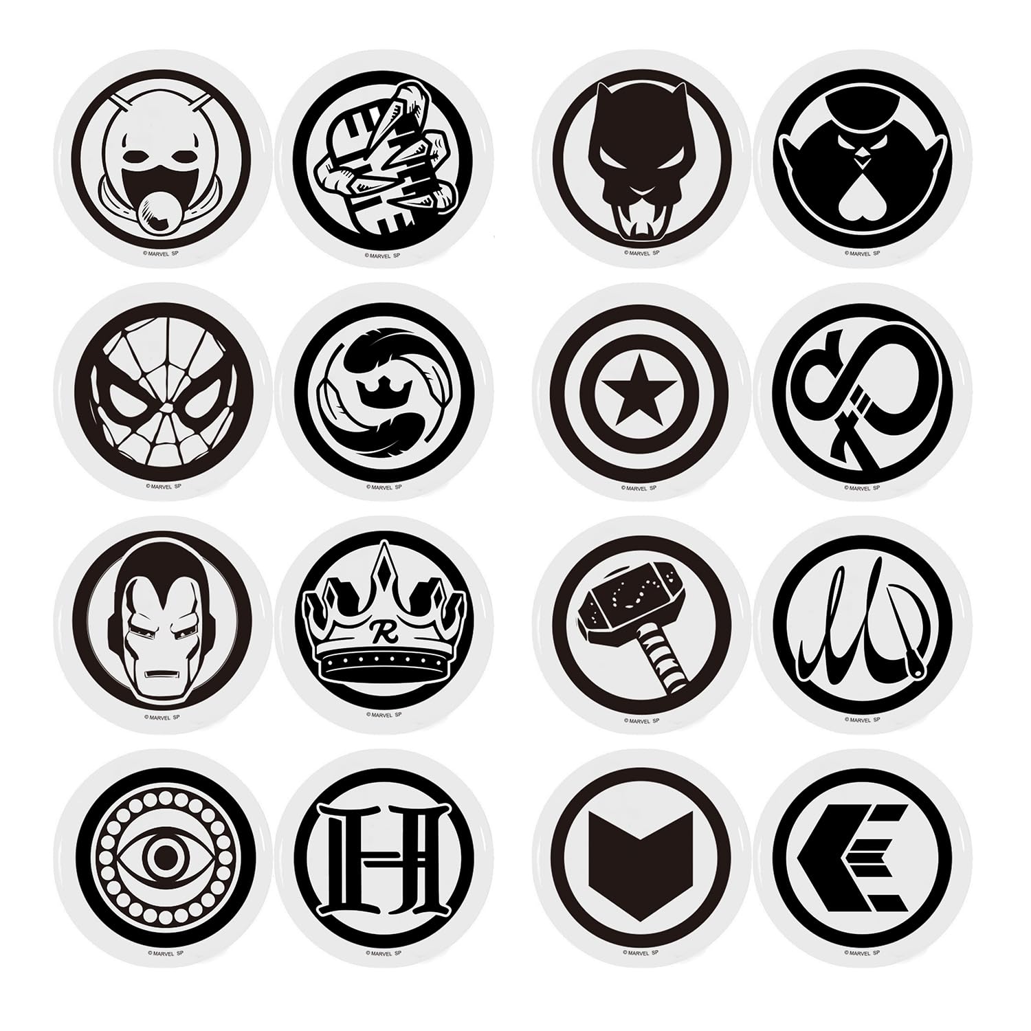 

Marvel Marzel Набор слепых значков Полный набор из 8 штук Белый [Small Planet] 2, Иконки, белый