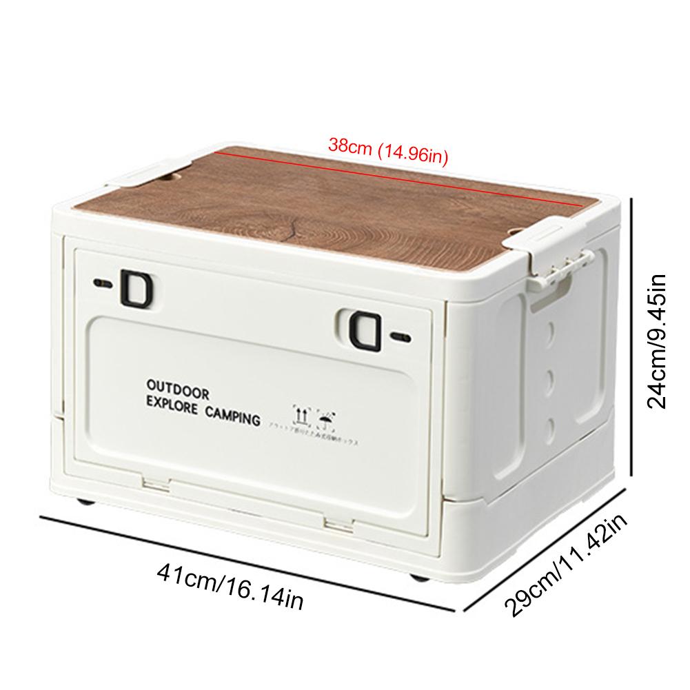 30L Collapsible Storage Bin Large Capacity Portable Storage Container Multifunctional Side Open Home Outdoor Store Camping Items