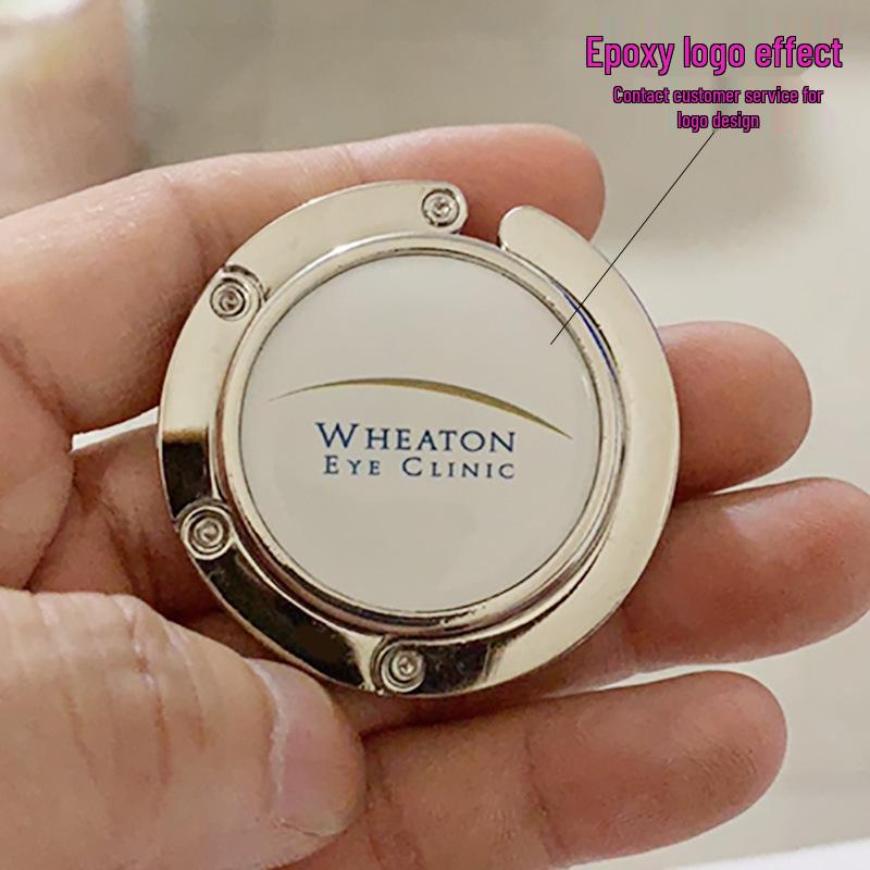 Portable Metal Round Handbag Hook with European and American Style – Customizable Epoxy Logo