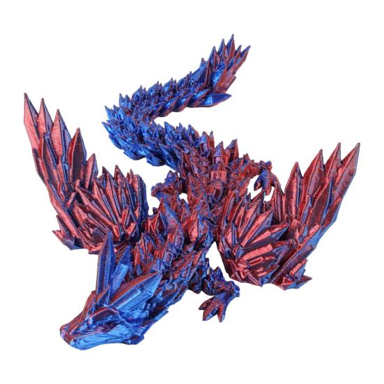 3D Printed Flying Dragon Figurine Movable Joints Colorful Dragon Figure Articulated Winged Dragon Model Fidget Toy Desktop Decoration Ornament