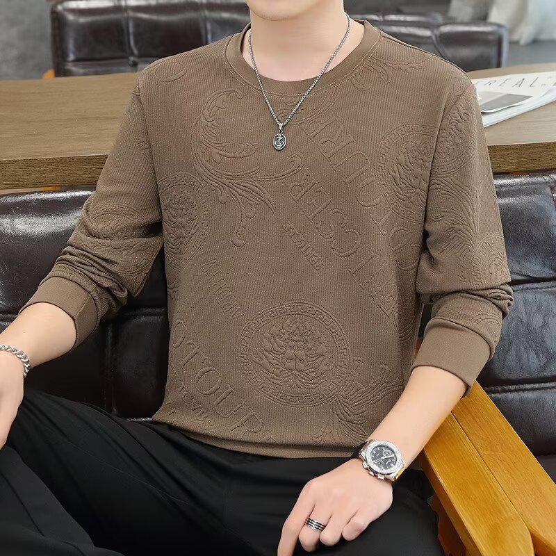 Men s Versatile Fashionable Long Sleeve Round Neck Pullover Hoodie XL