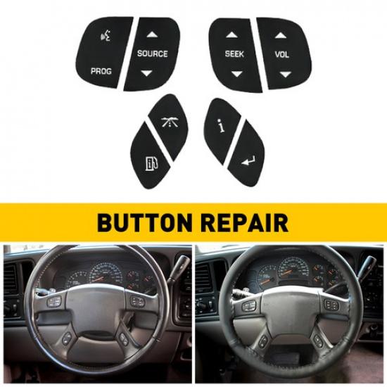 8X Wheel Steering Switch Button Stickers Set For Silverado Sierra 1500 2500 3500