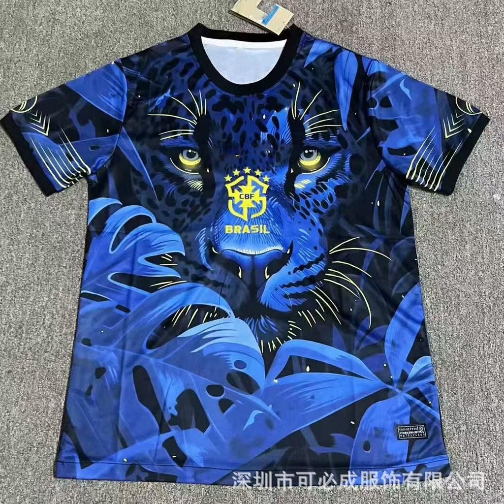 Großhandel und Einzelhandel Grenzüberschreitend Brasilien Nationalmannschaft Spezielles Gedenk-Kurzarm-Fußballtrikot Oberteil Kurzarm Fans
