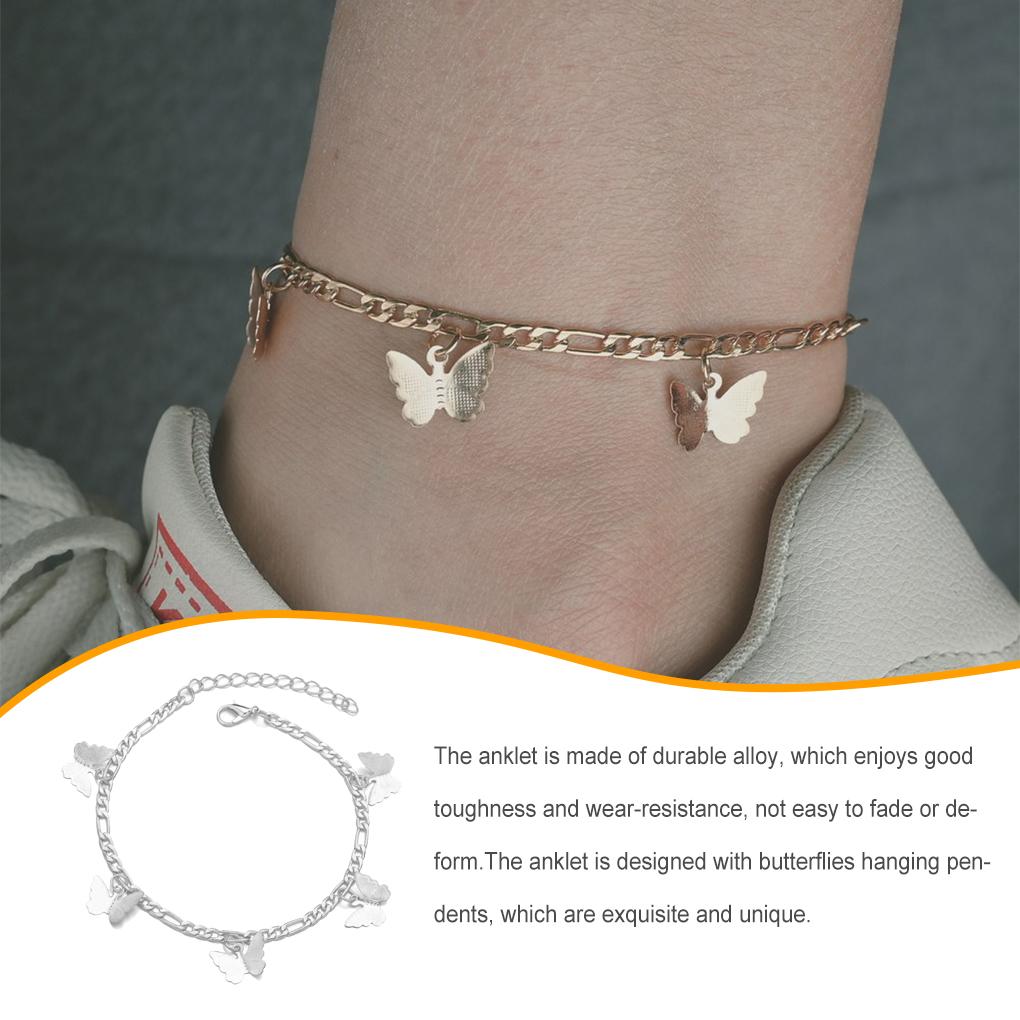 Anklets Elegant Style Accessory Valentines Jewelry Bracelets Day Ankle Hanging Simple Butterflies Fashion Foot for Women