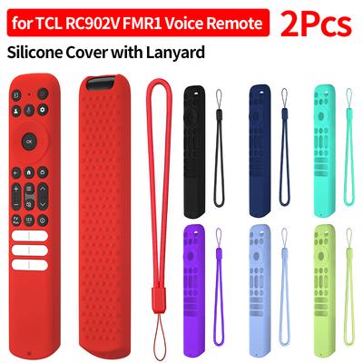 2Pcs Protective Cover Shell for TCL RC813 FMB1/RC923 FMB3/RC902V FMR1/4/5 Silicone Cover Anti Slip Skin Sleeve with Lanyard
