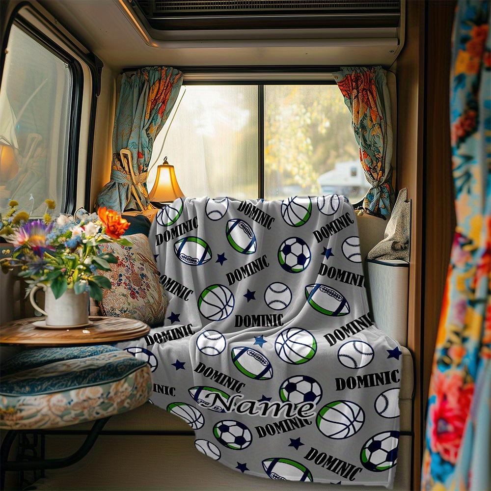Dominic Sports Theme Blanket Personalized Name Soft Comfortable Stylish Blanket Car Blanket Perfect For Travel Camping Outdoor Home Suitable For All