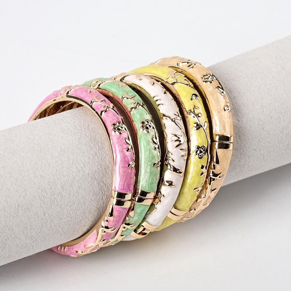 Bracelet à Fleurs Traditionnel Coloré pour Femme Mode Vintage Bracelet Cloisonné Filles