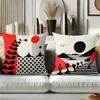 Modern Geometric Pattern Red Black White Throw Pillows Polyester pillowcase, sofa decorative cushion cov Headboard Pillow