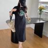 T-shirts for Women's Summer Short-sleeved Dresses for Women Loose Casual Lazy Skirts Mid-length Base Shirt