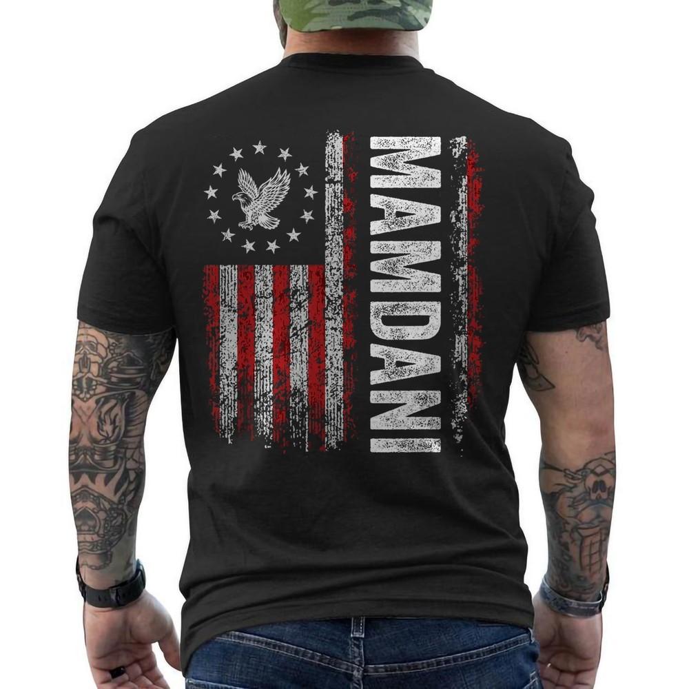 

Zohran Mamdani NYC Mayor Candidate 2025 With American Flag ON BACK T-Shirt S