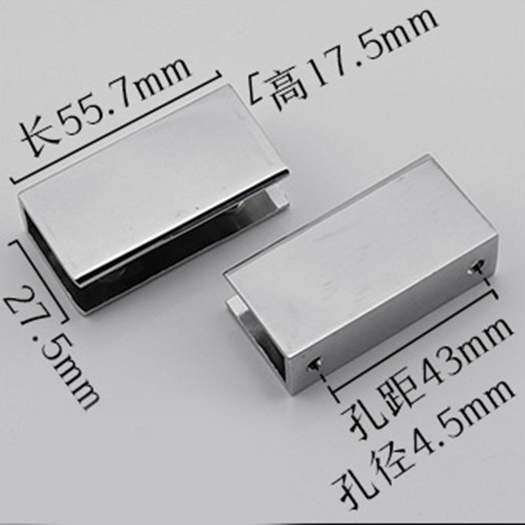 2 pack Glass Clamps, 8-12mm Adjustable Zinc Alloy Glass Bracket Flat Back for Balustrade Staircase Handrail