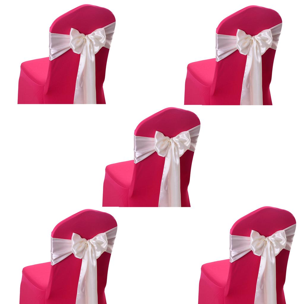 5Pcs Chair Sashes Knot Bands Chair Bows for Wedding Party Banquet Event Country Wedding Chair Decoration