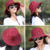 1Pc Camping Fishing Sun Bucket Hat Solid Color Polyester Summer Cap Women UV Protection
