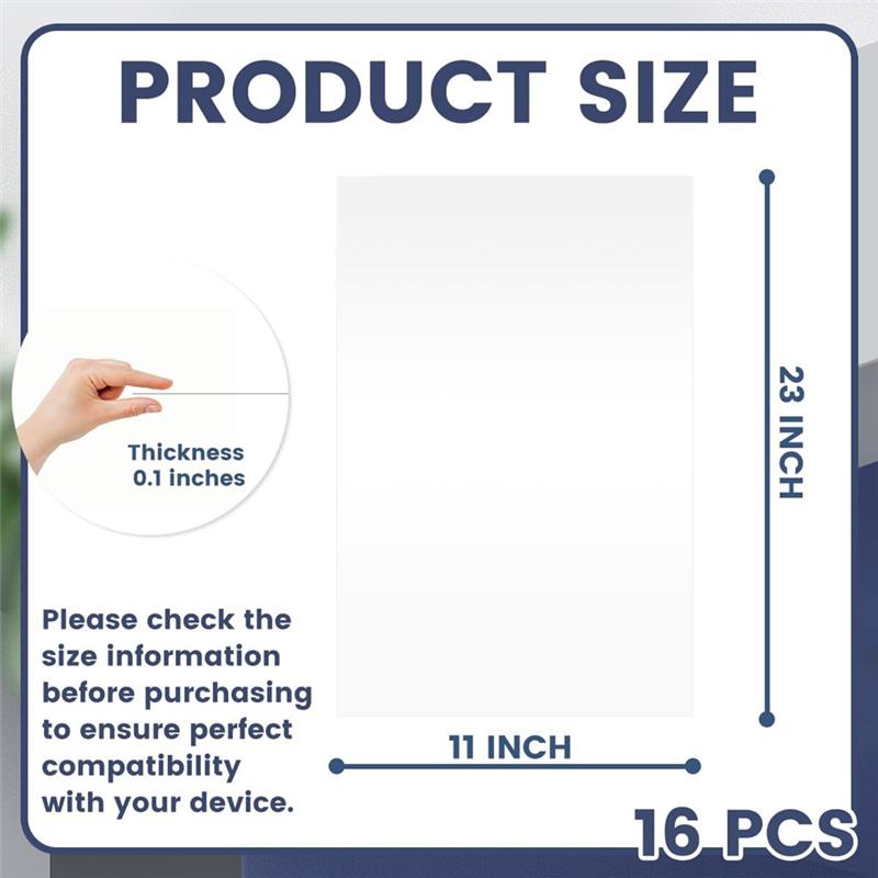 Mirror Clear Sandblaster Film 16 Pieces, Polyester Protective Film For Blast Cabinet With Double Sided Adhesive