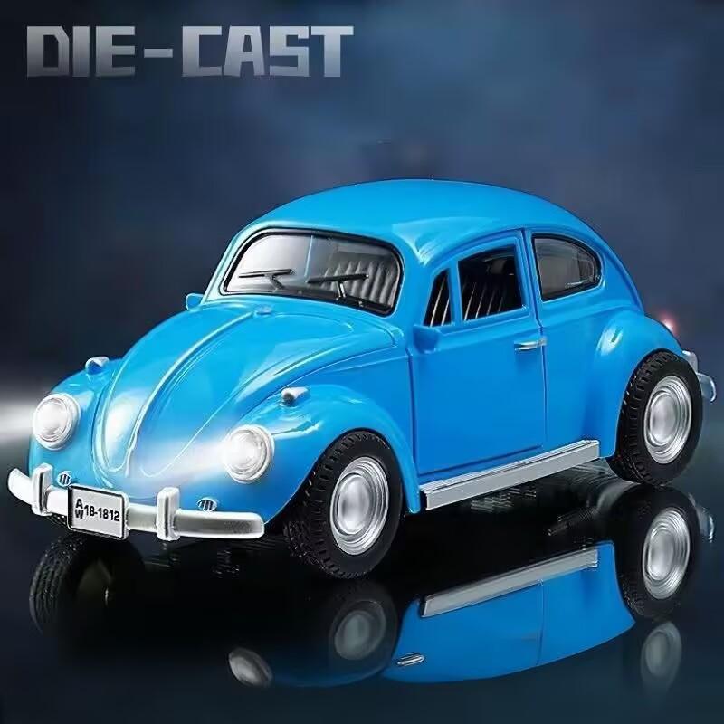 1:18 Beetle Alloy Classic Car Model Diecasts Metal Vehicles Car Model High Simulation Sound Light Collection Childrens Toys Gift