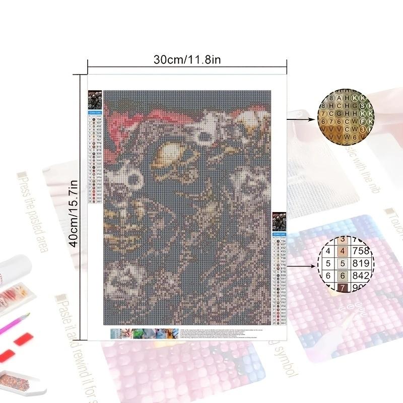 5D-Diamantgemälde zum Selbermachen, Skelett-Krieger, für Erwachsene und Kinder, Sticksets, vollständige Strass-Diamantgemälde, handgefertigte Heimdekorationsgeschenke
