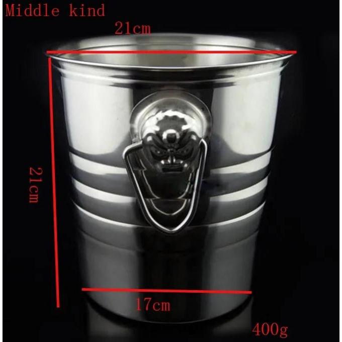 3L 5L 7L Edelstahl Bar Eiskübel Zwei Griffe Champagnerkübel Weinkübel Spieß Weinfassbehälter Ktv Club Supplies