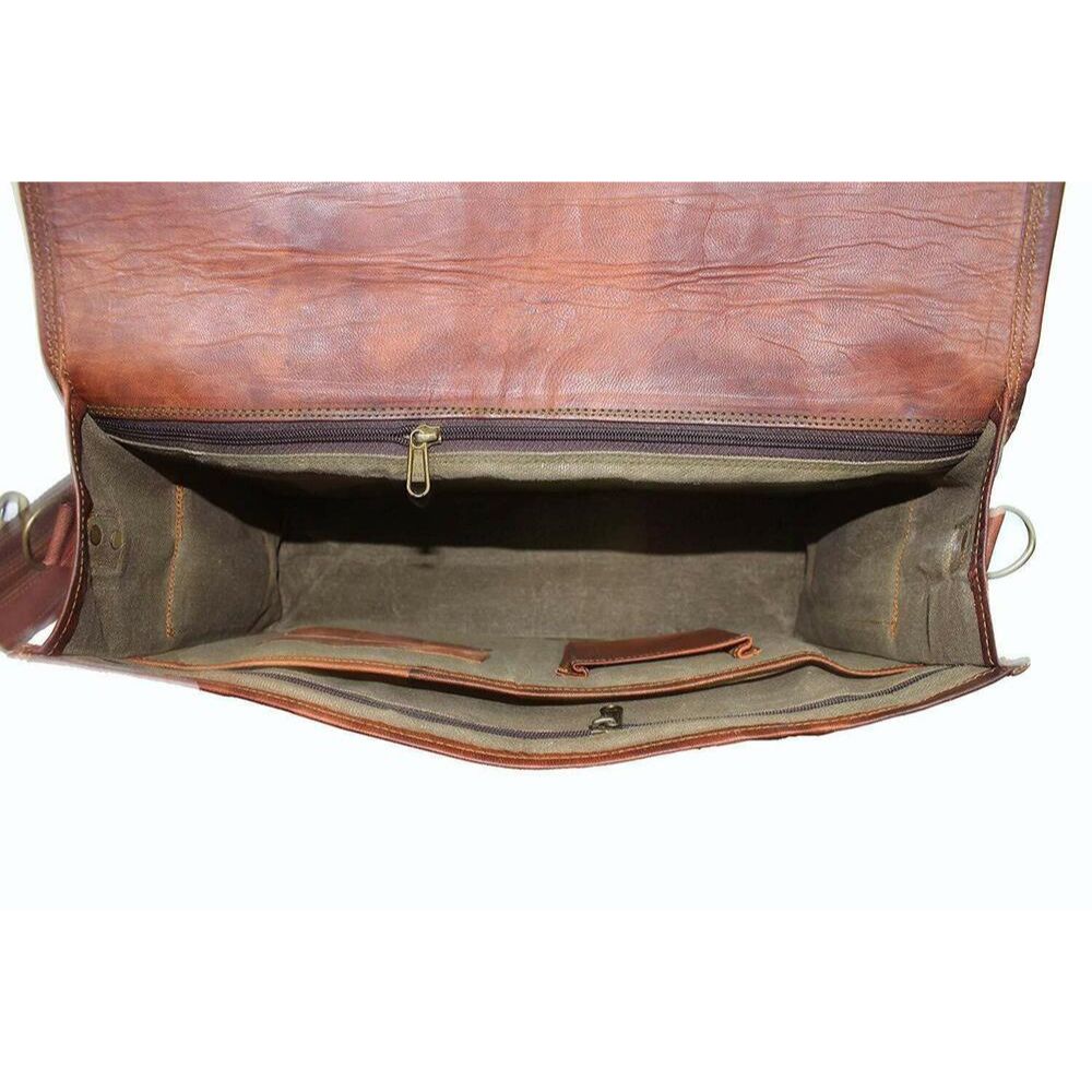 16-дюймовый винтажный портфель из натуральной кожи с отдельным плечом для ноутбука 16 — фото 4