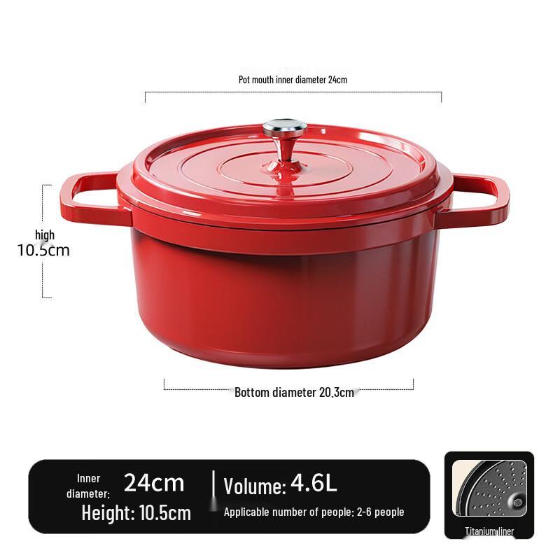 

Hanyou 24cm Double Handle Enamel Pot