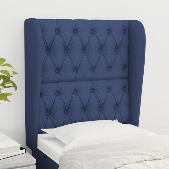 VidaXL Headboard with Ears Blue 83x23x118-128 Cm Fabric3118272