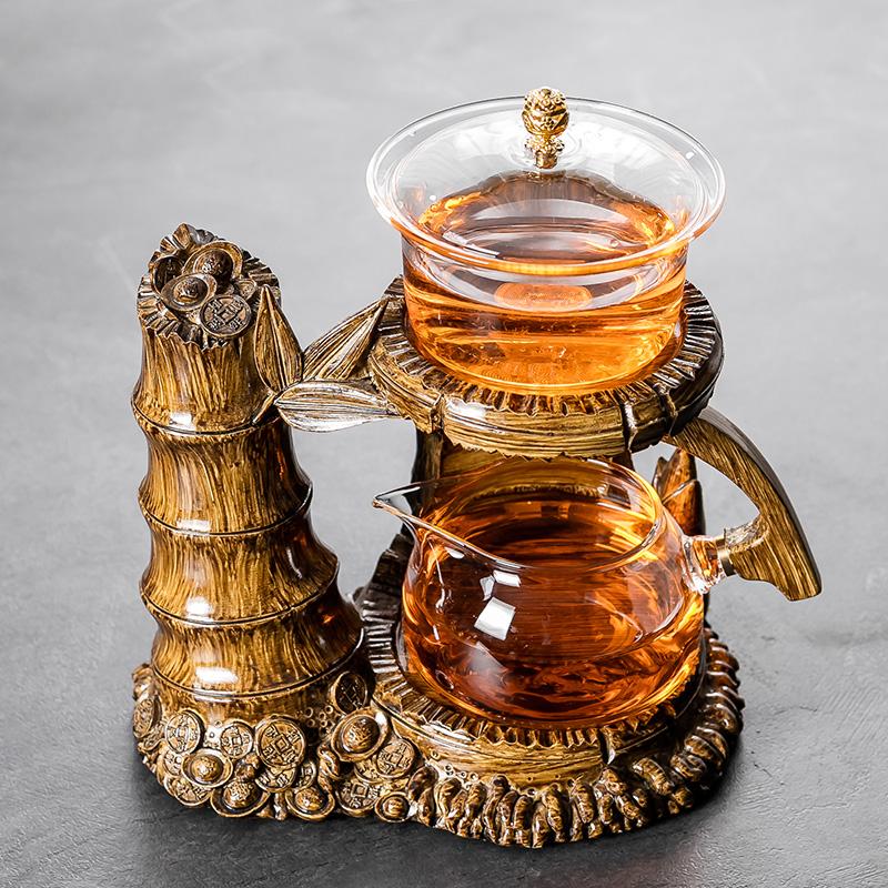Creative Automatic Teapot Tea Infuser Magnetic Water Diversion Heat-resistant Kungfu Tea Drinking Chinese Glass Tea Set