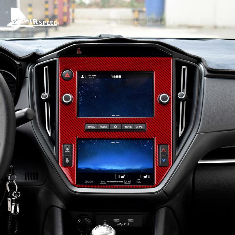 Real Soft Carbon Fiber For Subaru WRX/ WRX STI   2024 Car Central Navigation Frame Panel Sticker LHD Trim Accessories