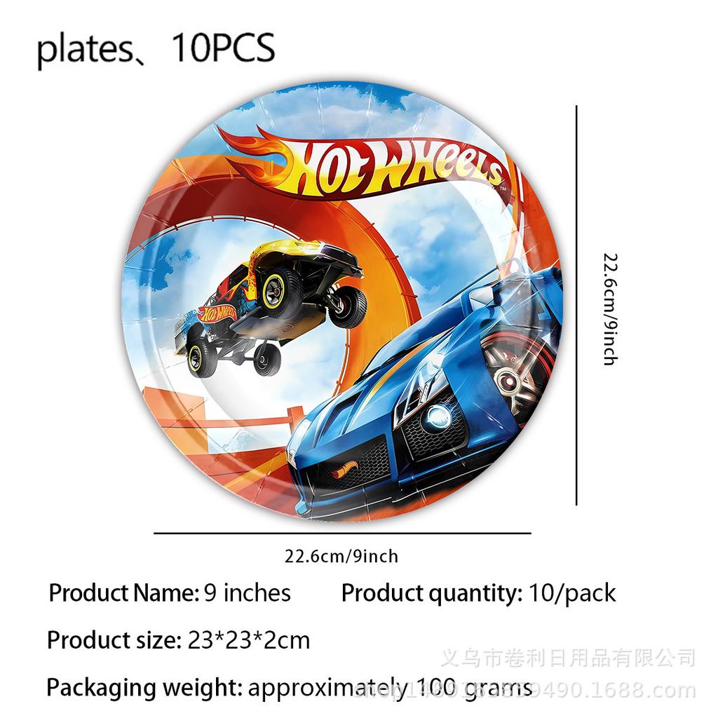 Hot Wheels Hot Wheels Theme Party Supplies Birthday Decorations Tableware Supplies Banner Tissue Tablecloth