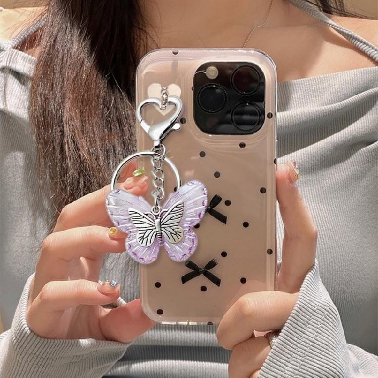 Butterfly Charm Keychain for Women and Girls Transparent Keyring Colorful Key Pendant Acrylic Clear Key Chain Ornament