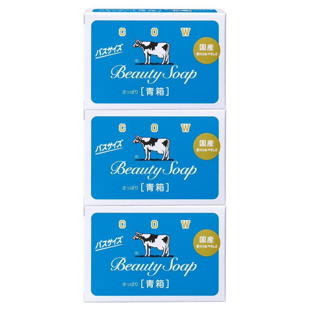 Cow Brand Boîte Bleue Jasmin Format Bain 130g x 3 Paquets